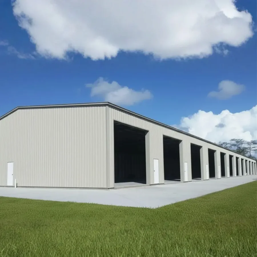 60-foot by 300-foot pre-engineered metal building with red-iron frame, eave height 20 feet — built by BHR Construction