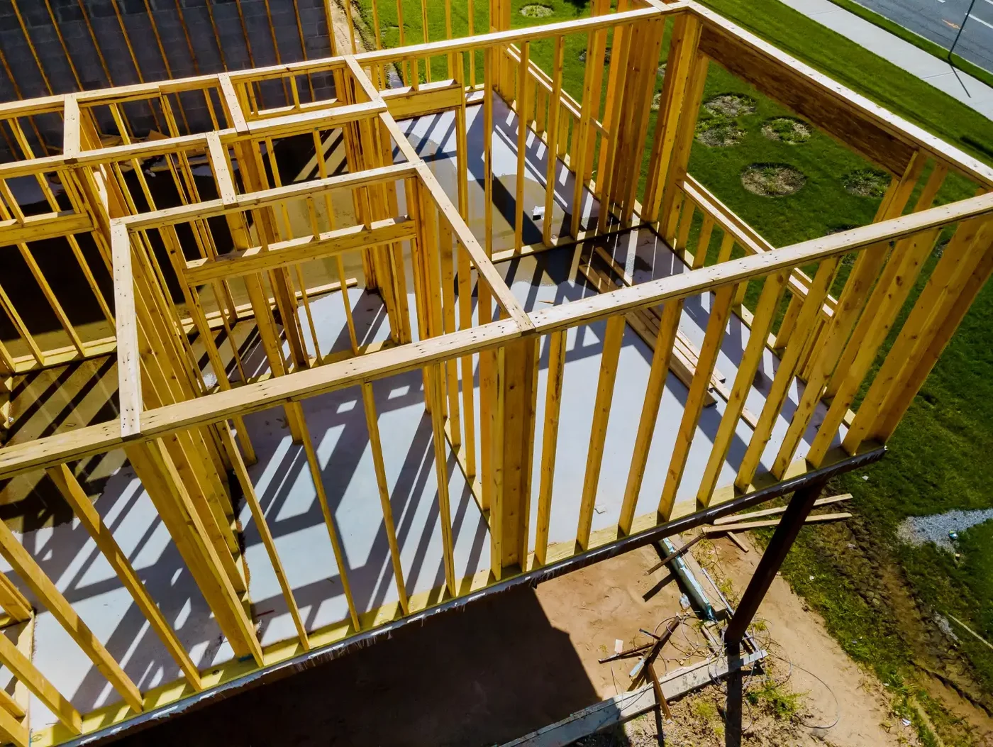 Wooden platform framing for a residential home