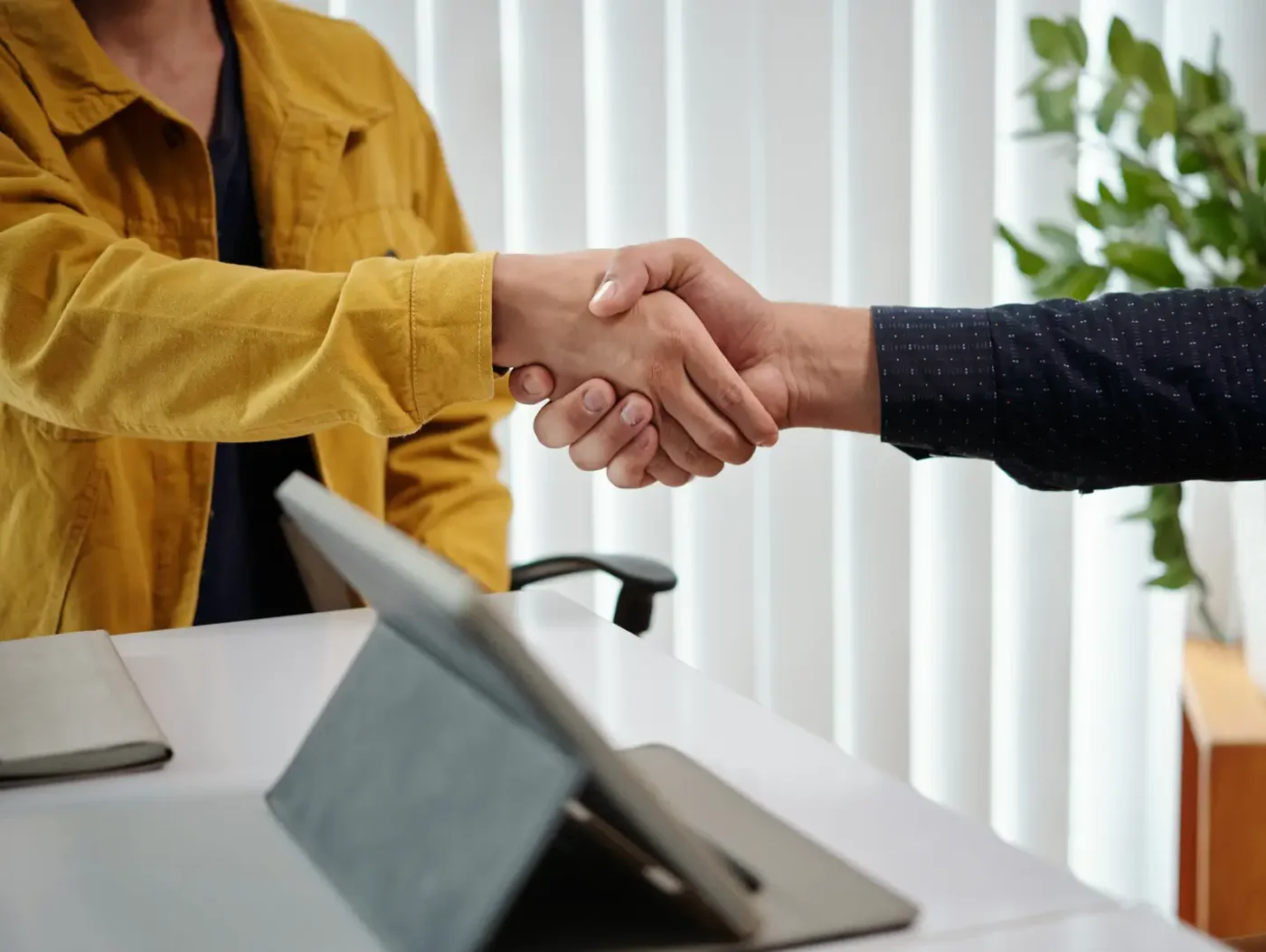 close up shot of a handshake