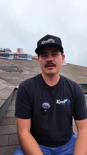 Will Christensen on a roof in Austin — Will's advice for dealing with a damaged roof.