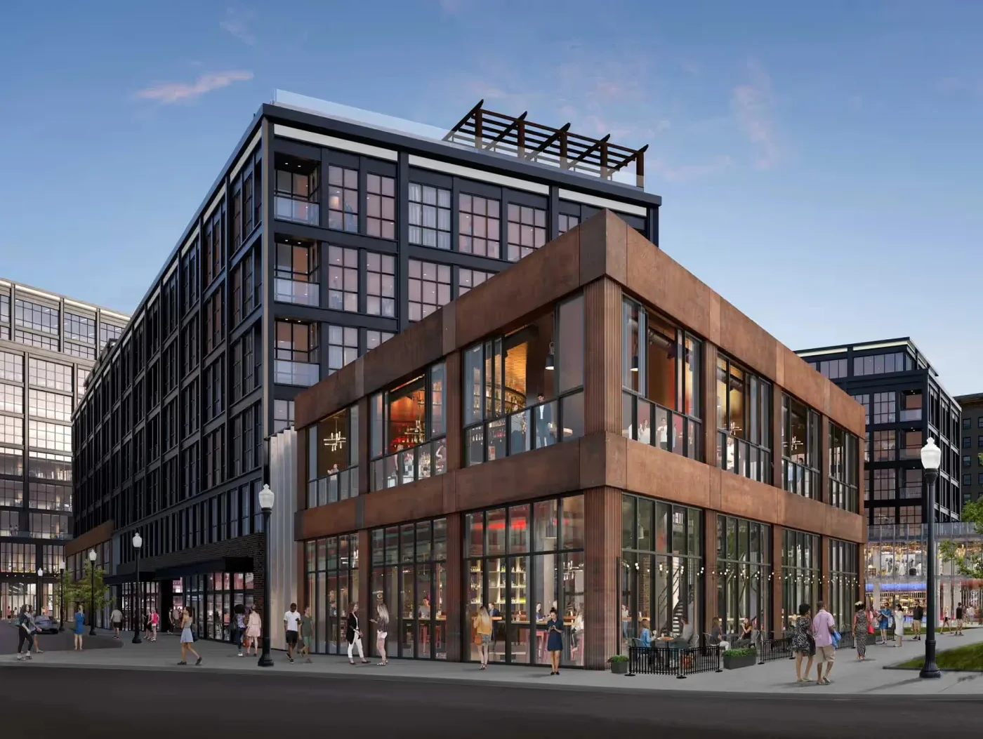 a commercial building made of mass timber