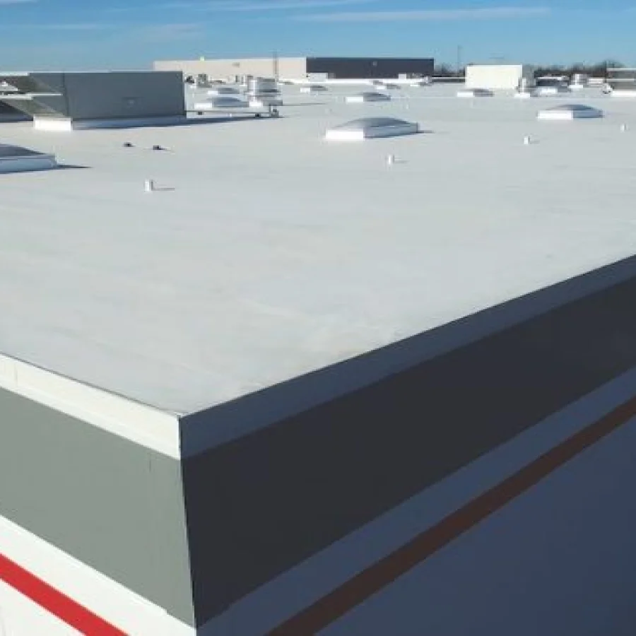 aerial view of warehouse roof