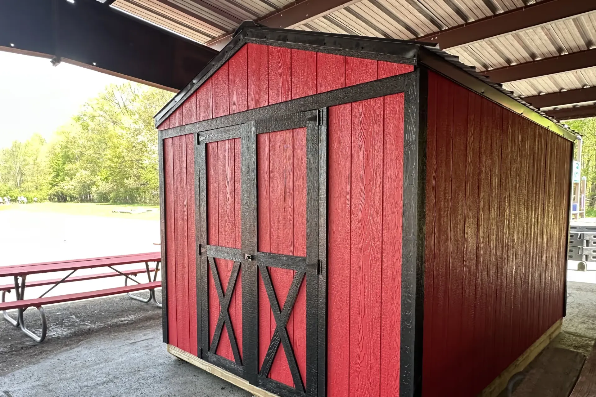 Best Barns handmade haven mini shed built by students at the crawford christian academy