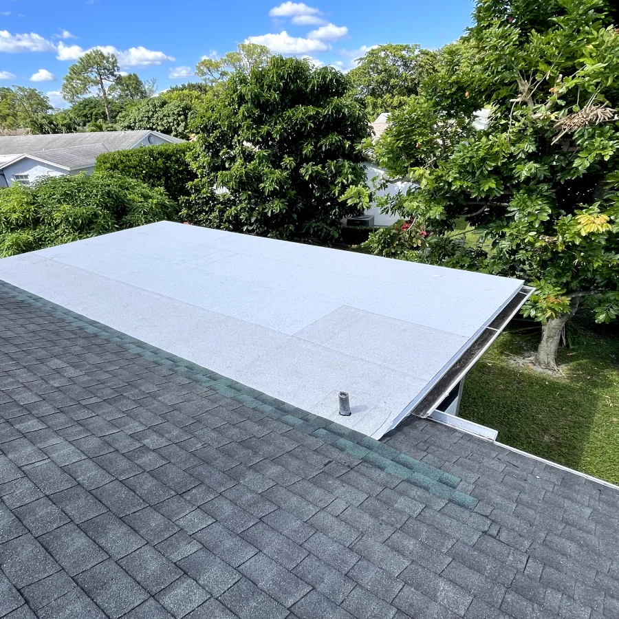 close up of residential shingles
