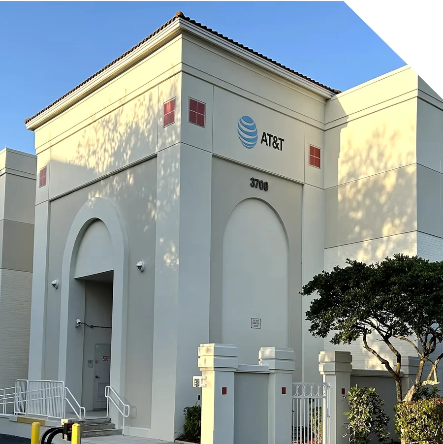exterior paint job on an AT&T warehouse