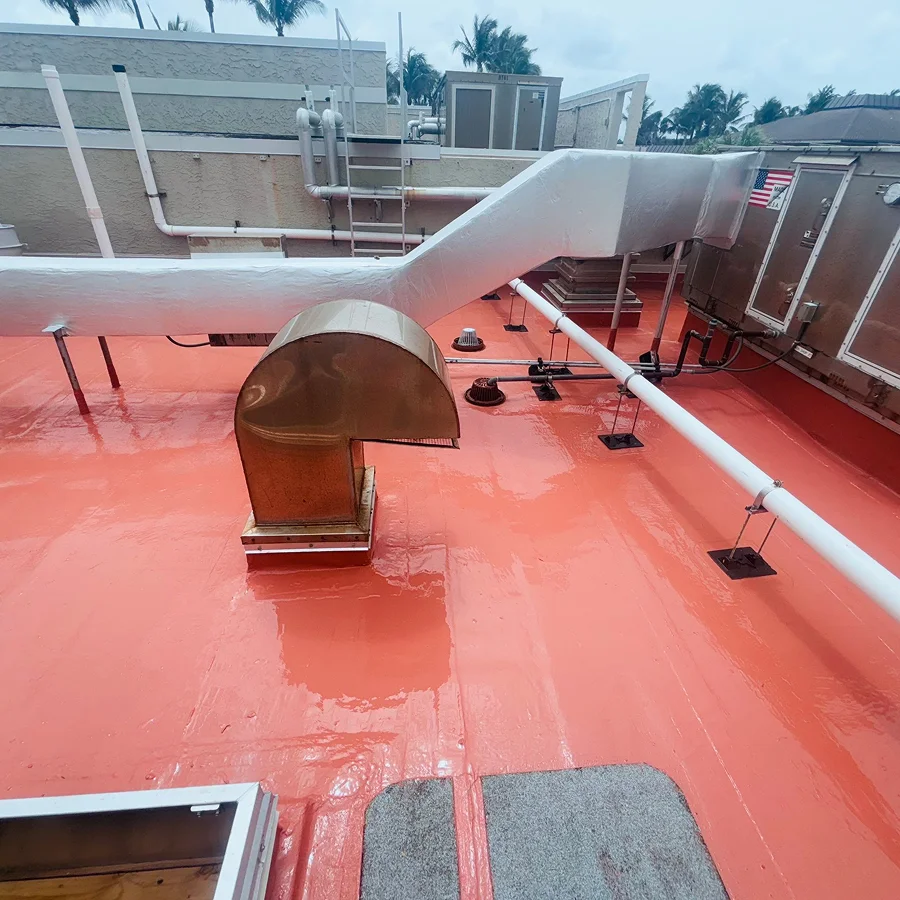 roof coating on a commercial roof