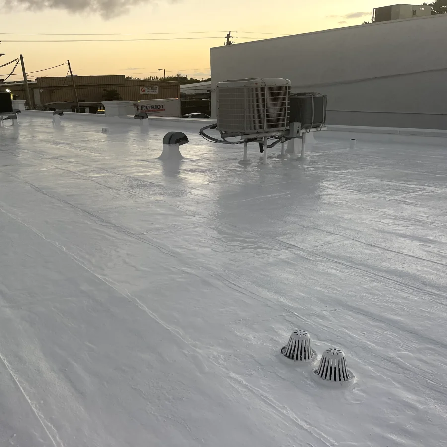 roof coating on commercial building