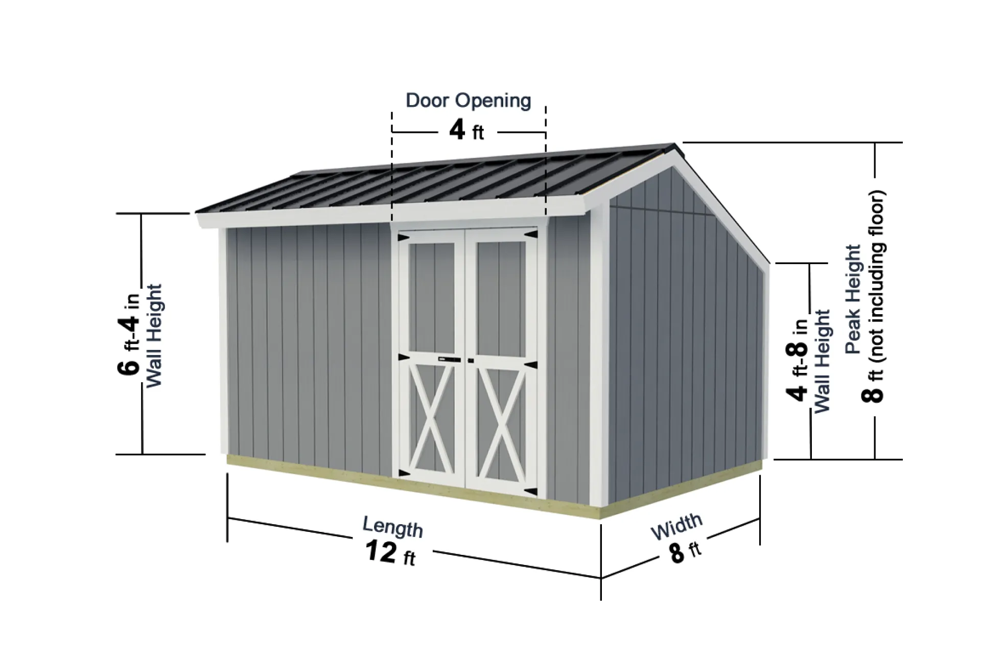 Sophisticated Salt Box shed with dimensions
