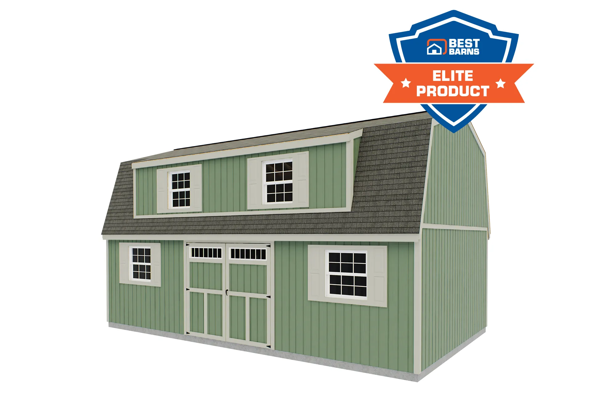 Two-story shed with pre-cut stairs