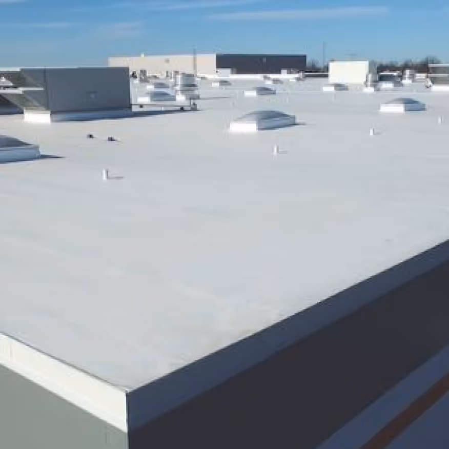 A finished flat commercial rooftop